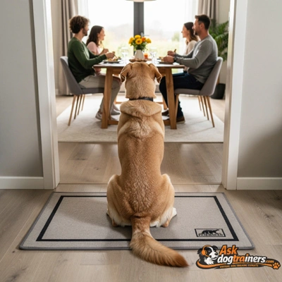 Dog respecting boundaries
