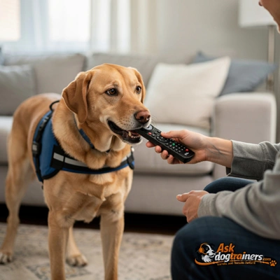 Online Dog Training for Picking Up Items