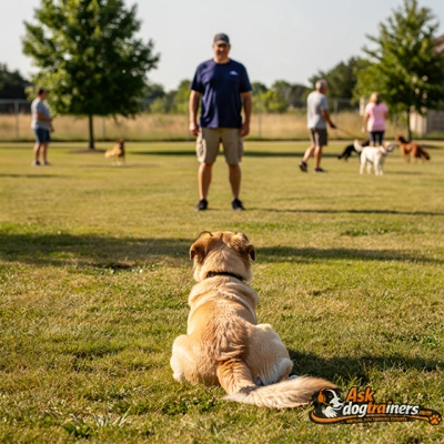 Dog holding a stay command