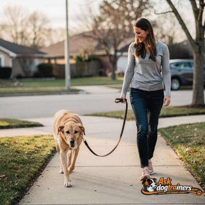 Dog pulling on leash